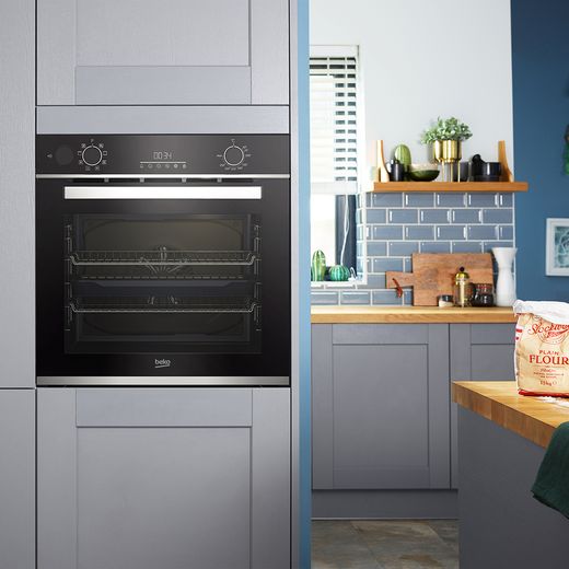 Beko AeroPerfect™ RecycledNet® Electric Single Oven - Stainless Steel - Oven in kitchen